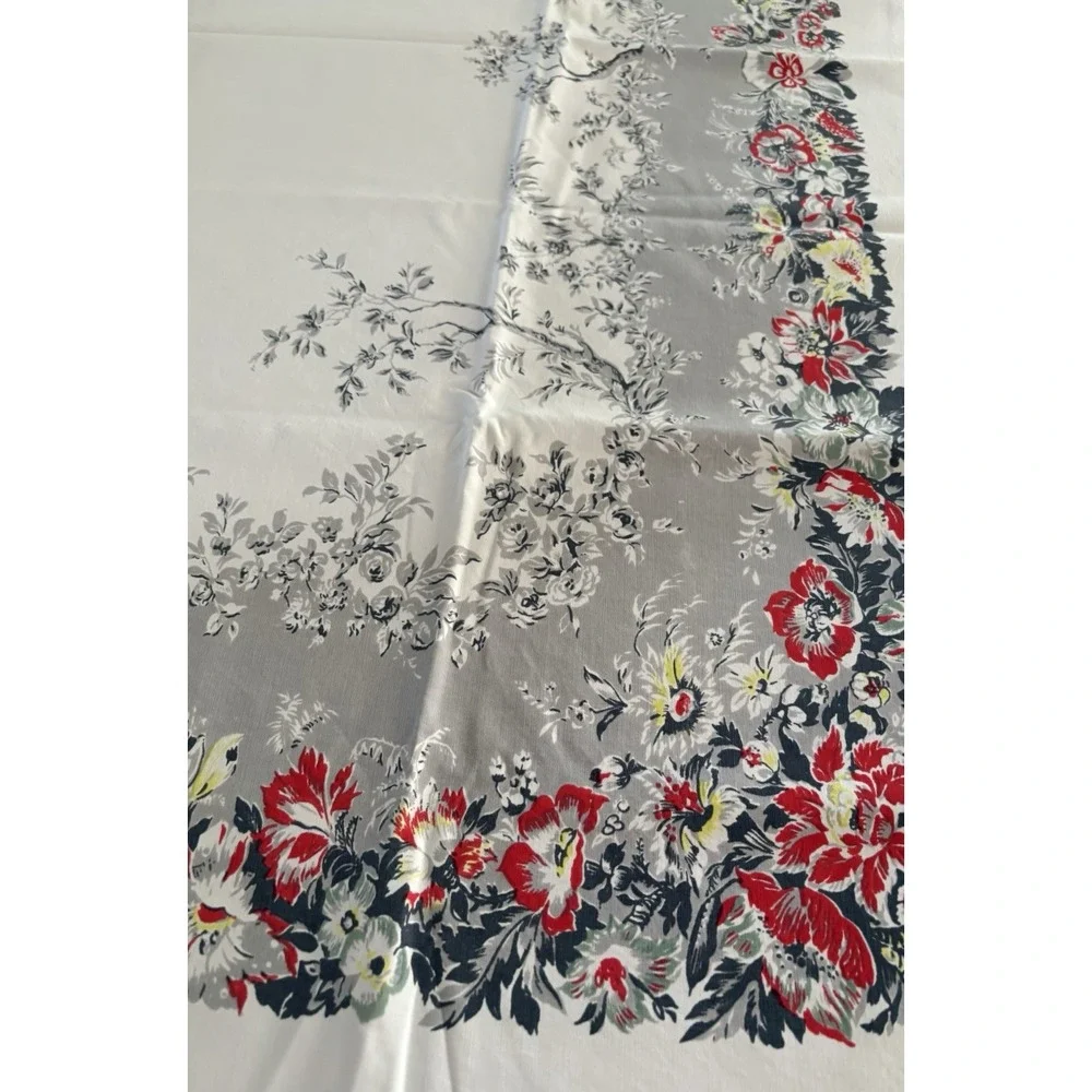 Vintage Tablecloth 1950's California Hand Prints 45